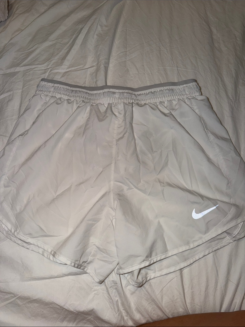 Nike Beige Running Shorts with Reflective Swoosh